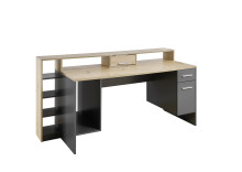 Schreibtisch >Thasos< in Grau - 182x92x70cm (BxHxT)