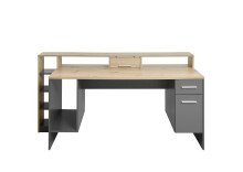 Schreibtisch >Thasos< in Grau - 182x92x70cm (BxHxT)