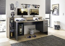 Schreibtisch >Thasos< in Grau - 182x92x70cm (BxHxT)