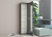 Vitrine >Daiquiri< Anthrazit-Hochglanz oder Beton matt oder Weiß-Ho ...