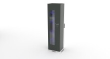 Vitrine >Daiquiri< in Anthrazit-Hochglanz - 45x160x34cm (BxHxT)