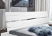 Massivholzbett >Long Beach< in Weiß aus Massivholz - 162x85x222cm (BxHxT)