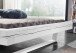Massivholzbett >Long Beach< in Weiß aus Massivholz - 202x85x222cm (BxHxT)