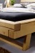 Massivholzbett >Long Beach< in Eichefarbig aus Massivholz - x85x222cm (BxHxT)