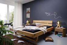 Massivholzbett >Long Beach< in Eichefarbig honig -...