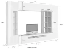 Wohnwand >Egypt< in Schiefer matt Nachbildung -...