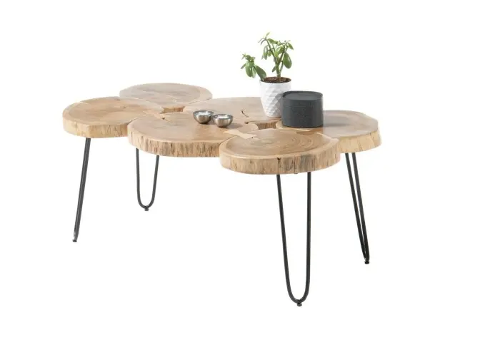 Couchtisch >Caspar< in Akazie aus Massivholz,Metall - 100x45x65cm (BxHxT)