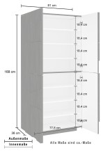 Garderobenschrank >Piacenza< Beton oder Schiefer oder Weiß-Hochglanz