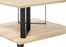 Couchtisch >Melantha< in Eiche aus Massivholz,Metall - 80x36x80cm (BxHxT)