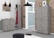 Garderobenschrank >Piacenza< in Beton Nachbildung - 81x168x38cm (BxHxT)