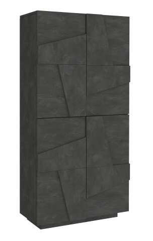 Garderobenschrank >Piacenza< in Schiefer Nachbildung - 81x168x38cm (BxHxT)