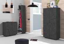 Garderobenschrank >Piacenza< in Schiefer Nachbildung - 81x168x38cm (BxHxT)