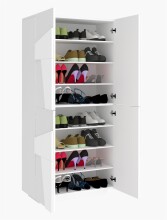 Garderobenschrank >Piacenza< in Weiß-Hochglanz - 81x168x38cm (BxHxT)