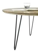 Couchtisch >Nelia< in Mangoholz aus Massivholz,Metall - 90x46x90cm (BxHxT)