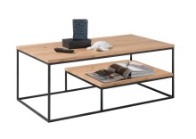 Couchtisch >Thedric< in Eiche aus Massivholz,Metall - 110x42x60cm (BxHxT)