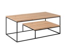 Couchtisch >Thedric< in Eiche aus Massivholz,Metall - 110x42x60cm (BxHxT)
