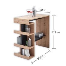 Bartisch >Samy< in Artisan Eiche - 108x103x50cm (BxHxT)