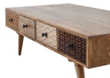 Couchtisch >Sambhal< in Mango aus Massivholz - 117x36x60cm (BxHxT)