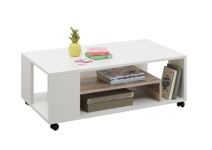 Couchtisch >Bidar< in Weiß - 108x40x60cm (BxHxT)