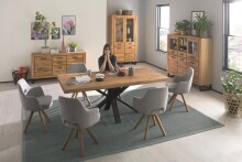 Esstisch >Eastbourne< in Eiche aus Massivholz,Metall - x76x100cm (BxHxT)