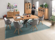 Esstisch >Eastbourne< in Eiche aus Massivholz,Metall - x76x100cm (BxHxT)