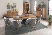 Esstisch >Eastbourne< in Eiche aus Massivholz,Metall - x76x100cm (BxHxT)