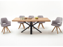 Esstisch >Eastbourne< in Eiche aus Massivholz,Metall - x76x100cm (BxHxT)