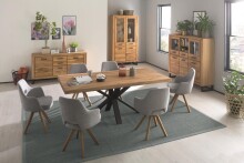 Esstisch >Eastbourne< in Eiche aus Massivholz,Metall - 200x76x100cm (BxHxT)