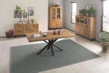 Esstisch >Eastbourne< in Eiche aus Massivholz,Metall - 200x76x100cm (BxHxT)