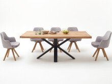 Esstisch >Eastbourne< in Eiche aus Massivholz,Metall - 200x76x100cm (BxHxT)