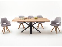 Esstisch >Eastbourne< in Eiche aus Massivholz,Metall - 200x76x100cm (BxHxT)