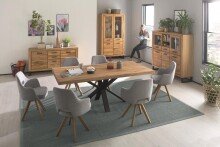 Esstisch >Eastbourne< in Eiche aus Massivholz,Metall - 200x76x100cm (BxHxT)