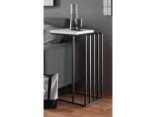 Beistelltisch >Jurien Bay< in Weiß matt lackiert aus Metall - 40x70x35cm (BxHxT)