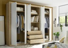 Kleiderschrank >Frieda< in Artisan Eiche - 289x225x59cm (BxHxT)