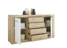 Sideboard >Frieda< in Artisan Eiche - 168x89x46cm (BxHxT)