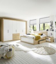 Bett >Frieda< in Artisan Eiche - 307x94x206cm (BxHxT)