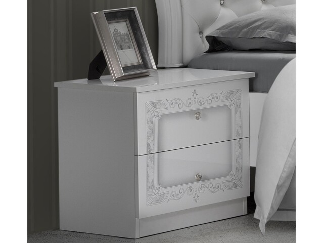 Nachtkommode >Langston< (2-er Set) in Weiß - 50x49x39cm (BxHxT)
