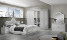 Nachtkommode >Langston< (2-er Set) in Weiß - 50x49x39cm (BxHxT)