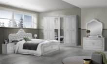 Nachtkommode >Langston< (2-er Set) in Weiß - 50x49x39cm (BxHxT)