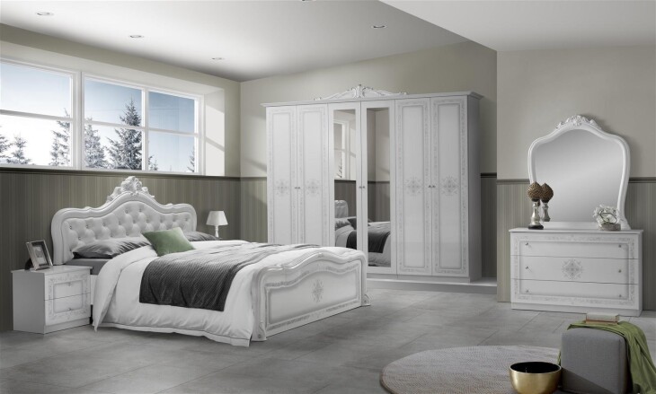 Schlafzimmer-Set >Langston< (6-teilig) in Weiß