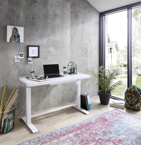 Schreibtisch >Livadia< in  aus Stahl,Glas - 120x72x60cm (BxHxT)