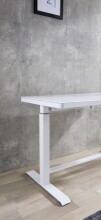 Schreibtisch >Livadia< in Weiß aus Stahl,Glas - 120x72x60cm (BxHxT)