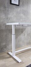Schreibtisch >Livadia< in Weiß aus Stahl,Glas - 120x72x60cm (BxHxT)
