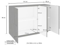 Kommode >Piacenza< in Schiefer Nachbildung - 121x86x38cm (BxHxT)