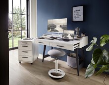 Schreibtisch >Imke< in Weiß - 120x84x50cm (BxHxT)