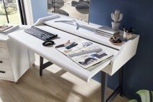 Schreibtisch >Imke< in Weiß - 120x84x50cm (BxHxT)