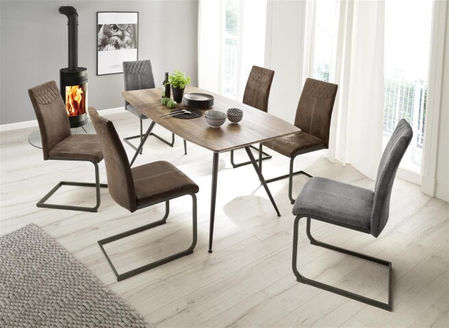 Esszimmerstuhl >Agia< (4-er Set) in  aus Metall - 42x95x59cm (BxHxT)