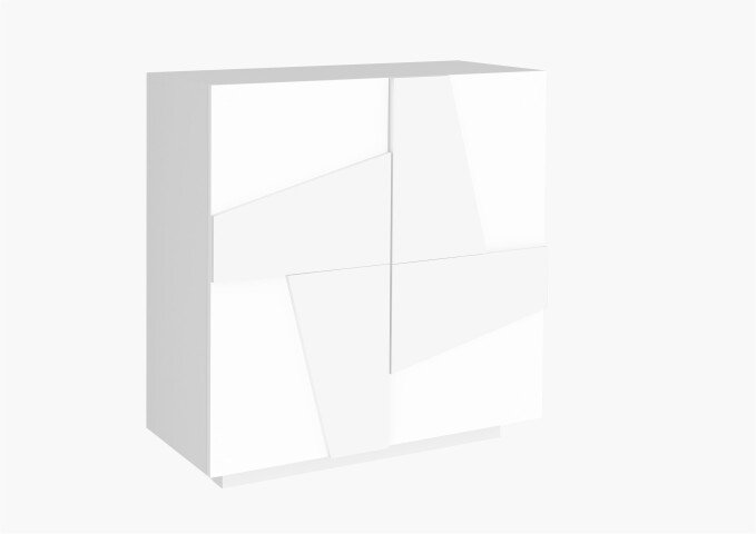 Schuhschrank >Piacenza< in Weiß-Hochglanz - 81x86x38cm (BxHxT)