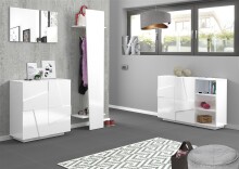 Schuhschrank >Piacenza< in Weiß-Hochglanz - 81x86x38cm (BxHxT)