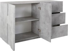 Sideboard >Piacenza< Beton oder Schiefer oder Weiß-Hochglanz